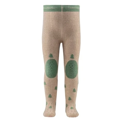 Abbildung von Sterntaler Baby Krabbelstrumpfhose mit Motiv Weihnachten Unisex Anti Rutsch Noppen Krabbelhose Po beige, 80