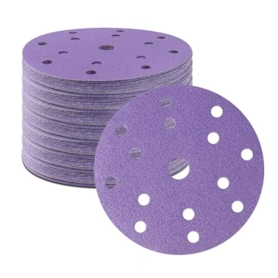Abbildung von Schleifscheiben 150 mm, 100 10 Schleifpapierscheiben mit Haken und Schnalle verschiedenen Körnungen 40/60/80/120/180/240/320/400/600/800, für zufällige Schwingschleifer