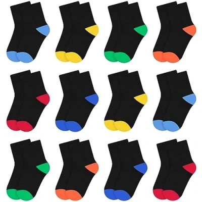 Abbildung von L&amp;K II 12er Pack Kindersocken Mädchen Jungen Wintersocken Sportsocken bunt Baumwolle 2876 23 26