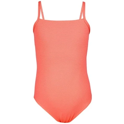Abbildung von Aquarti Mädchen Badeanzug mit Spaghettiträgern Streifen Sport Mädchen, Chlorresistent, Farbe: Jacquard Punkte Orange, Größe: 170