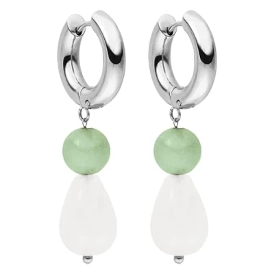 Abbildung von PURELEI® Clear Quartz Ohrringe (Silber) Damenohrringe aus langlebigem Edelstahl Wasserfeste Damen 44,5 mm Länge Modeschmuck für deinen individuellen Look