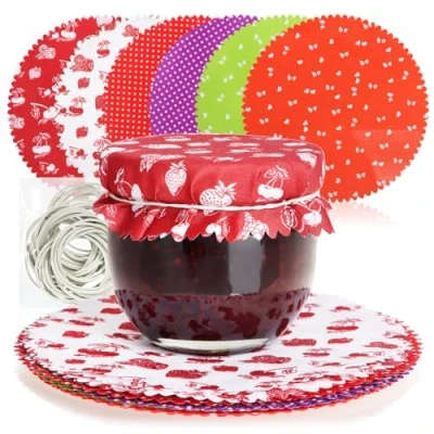 Abbildung von com four® 30x Schmuckdeckchen für Einmachgläser Marmeladen Deckchen Deko Gläserdeckchen zum Dekorieren von Marmeladengläsern (30 Stück Schmuckdeckchen)