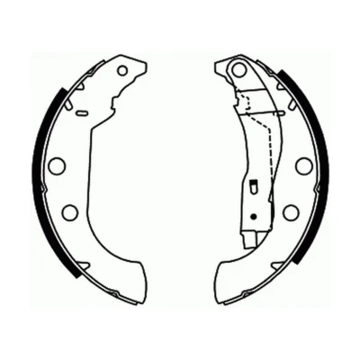 Abbildung von ABE C0P029ABE Bremsbacken Hinterachse 228,6 42 BOSCH PEUGEOT: 405 I Estate, 306 Hatchback