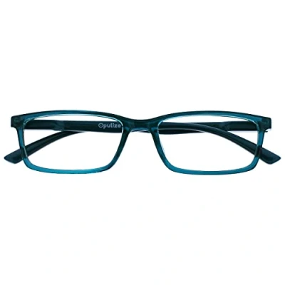 Abbildung von OPULIZE See Brille Blaulichtfilter Schmal Rahmen Federscharniere Verbessern Den Schlaf Computerbrille Gaming Entspiegelt Türkis Herren Damen B9 Q+0.00
