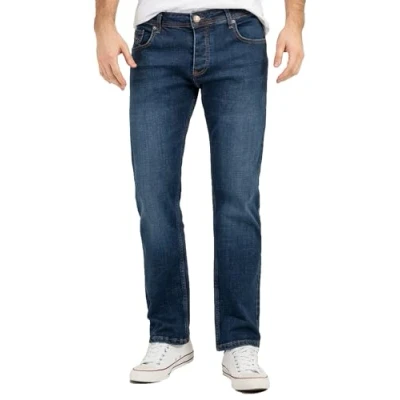 Abbildung von Lorenzo Loren Herren Jeans Regular Fit Stretch Männerhose Herrenjeans Denim Hosen Herrenhose Straight Cut Stonewashed LL 4008 Blau W29 L30
