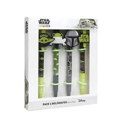 Abbildung von CCERDÁ LIFE&#039;S LITTLE MOMENTS, Pack de 4 bolígrafos The Mandalorian, para fans Child, Licencia oficial Star Wars