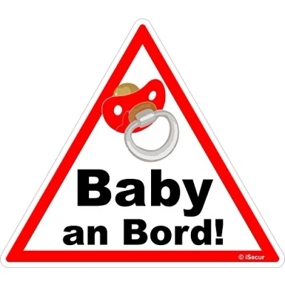 Abbildung von easydruck24de 1 Sticker Baby an Bord I 16x14 cm Schnuller Vorsicht wetterfest kfz_223