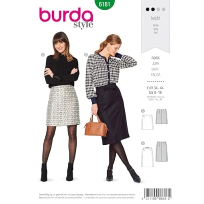 Abbildung von Burda 6181 Schnittmuster Rock (Damen, Gr. 34 44) Level 2 leicht