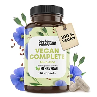 Abbildung von vegan Multivitamin &amp; Mineralien mit 14 Vitaminen u.a. B12, Jod, Eisen, Cholin (120 Kapseln hochdosiert) für Veganer Vegetarier Supplements Vitamine