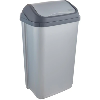 Abbildung von keeeper Mülleimer mit Schwingdeckel, 50 l, Swantje, Silber