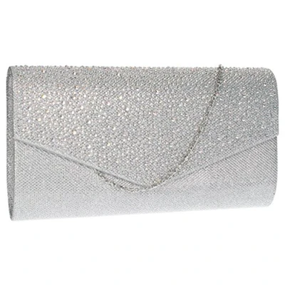 Abbildung von SwankySwans Damen Montary Clutch mit Glitzersteinen Kupplung, Silberfarben