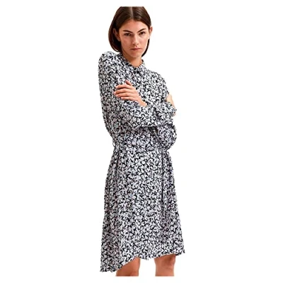 Abbildung von Selected Femme Slffiola Shirt Dress Blusenkleid, Damen, Größe: 42, Dark sapphire