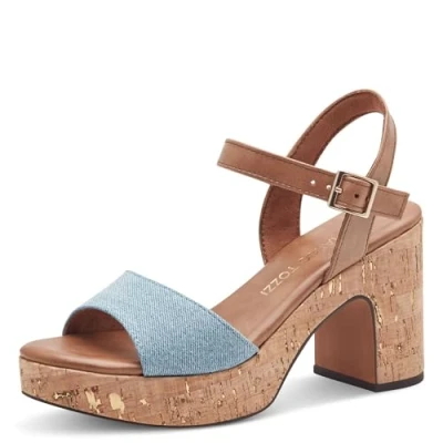 Abbildung von Marco Tozzi Plateausandalette, Damen, Größe: 40, Jeans comb Schuhe