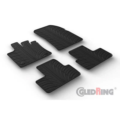 Abbildung von Gledring 0028 Fußmattensatz Gummi vorne und hinten 4 schwarz 800mm 600mm