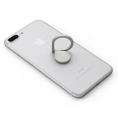 Abbildung von Kronya 360 Grad drehbarer Smartphone Fingerhalter Halter Halterung Ständer Kompatibel mit Apple iPhone Samsung Galaxy Modell MTKAB (Silber)