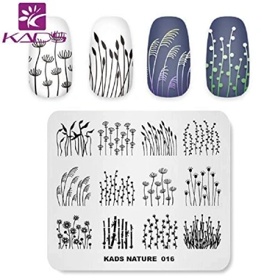Abbildung von KADS Stamping Plates Blatt Natur Maniküre Vorlage Nail Art Image Plate Nagel Design Tools (NA016)
