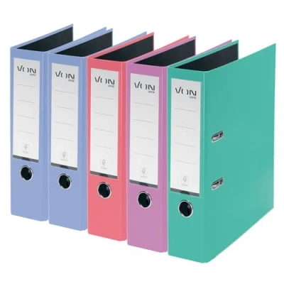 Abbildung von VON Leitz 5er Pack Ordner A4, Karton mit Kunststoffeinband, 80 mm Rückenbreite, Für 600 Blatt, FSC zertifizierter Karton, Aktenordner, Schule, Studium &amp; Zuhause, Mehrere Farben, 10551099