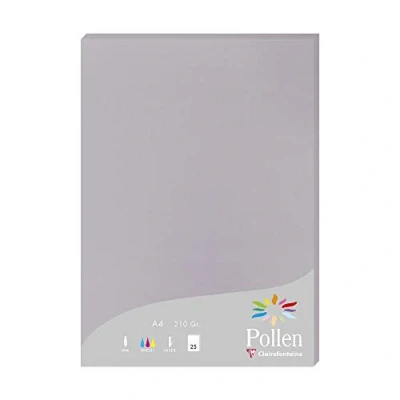 Abbildung von Clairefontaine 24232C Packung mit 50 Blatt Briefpapier Pollen DIN A4 21x29,7cm, 210g, ideal für Ihre Einladungen und Korrespondenz, Koalagrau, 1 Pack