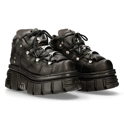 Abbildung von New Rock Tower M.106 C45 Stiefelette aus Leder mit Plateau, Schwarz, Numeric_43