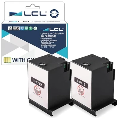 Abbildung von LCL Kompatibel Wartungsbox T6712 C13T671200 2Pack Ersatz für Epson Workforce Pro WF 6090DW 6090DTWC 6090D2TWC 6590DWF Series 6590DTWFC 6590D2TWFC 8090DW 8090DWF