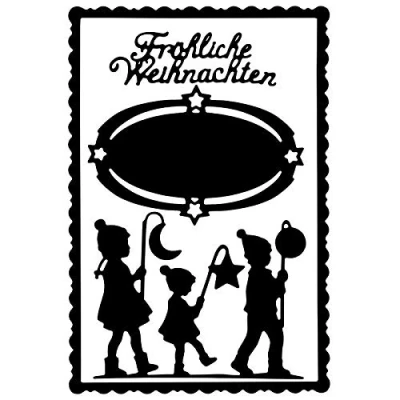 Abbildung von Ideen mit Herz Stanzschablonen Laternenkinder &amp; Fröhliche Weihnachten passend für gängige Stanzmaschinen Schablone zum Gestalten von Grußkarten, Einlegern Laternenumzug, Advent,