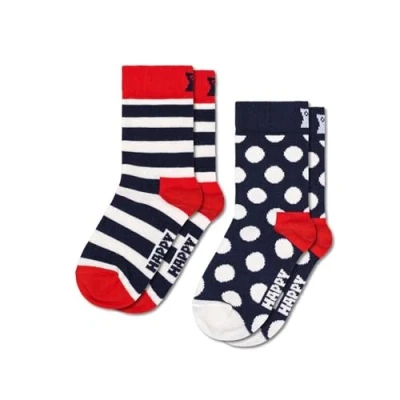 Abbildung von Happy Socks Unisex Kinder Banana Freizeitsocken, Stripe, Blue, 12 24M (2er Pack)