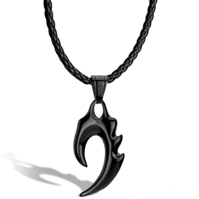 Abbildung von SERASAR Lederkette Herren mit Anhänger 60cm schwarz Lederkordelkette Schmuckschatulle für Echtleder Geschenk Schmuckband