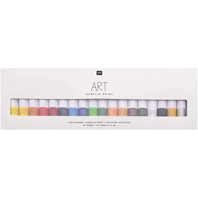 Abbildung von Rico Design Art Künstler Acrylfarben Set Basic 18 Farben je 12 ml Tuben Malfarbe für Anfänger, Profikünstler, Kinder &amp; Erwachsene