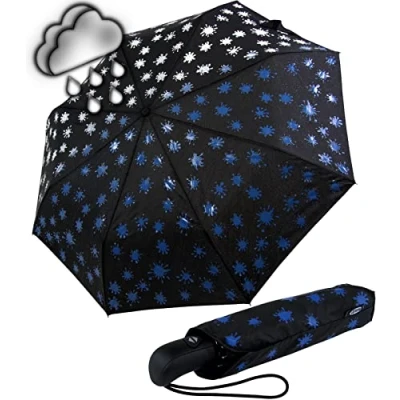 Abbildung von iX brella first class Automatik Wetprint Farbwechsel bei Nässe Paintdrops Blue
