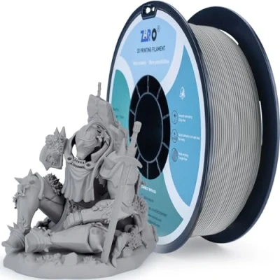 Abbildung von ZIRO Matte PLA Filament 1.75mm, 1kg 3D Drucker Filament, High Toughness PLA, Dimensional Accuracy +/ 0.03mm, Grau