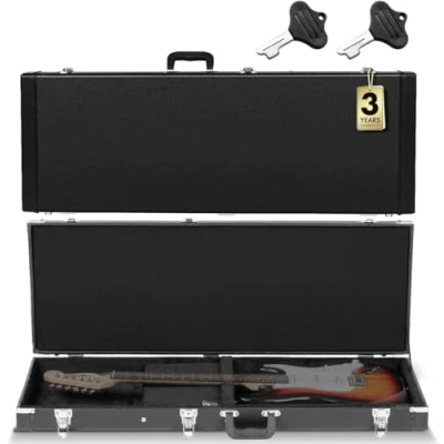 Abbildung von CAHAYA E Gitarrenkoffer Hartschalenkoffer für Gitarren Tragbarer Quadratischer Hardshell Schwarz CY0209