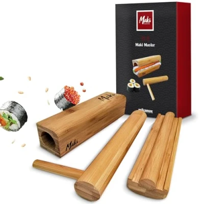Abbildung von mikamax Maki Master Sushi Set Maker 100% Bambus selbst machen Kit