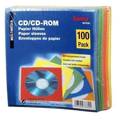 Abbildung von Hama CD Hülle »CD / DVD Papierhüllen, 100er Pack, farblich sortiert«