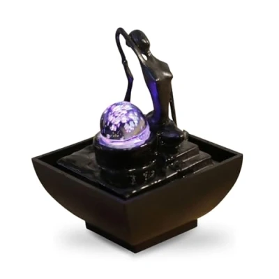 Abbildung von Zimmerbrunnen Yoga Meditation LED Licht farbig Bewegte Innendekoration Entspannende Zen Ambiente Dekoration Tischbrunnen Ungewöhnliche Geschenkidee Kleiner Preis H 19cm 1 Zen&#039;Light