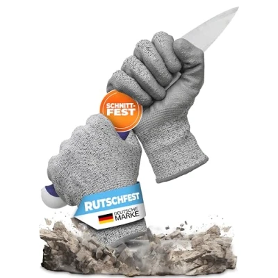 Abbildung von limpando Schnittfeste Handschuhe Schnittschutzhandschuhe Profi Qualität 1 Paar schnittfest &amp; rutschfest Schutzhandschuhe Küche Arbeitshandschuhe TÜV geprüft