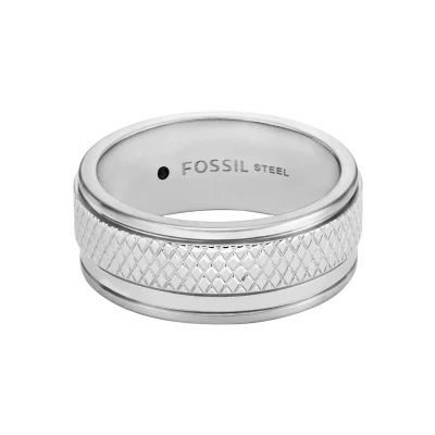 Abbildung von Fossil KNOX Ring silvercoloured, Herren, Größe: 60, Silver coloured