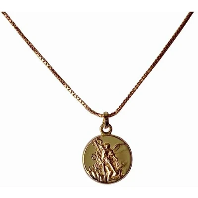 Abbildung von I G J HEILIGE ERZENGEL MEDAILLE MICHAEL AUS 925 SILBER VERGOLDET MIT STERLING KETTEKETTE