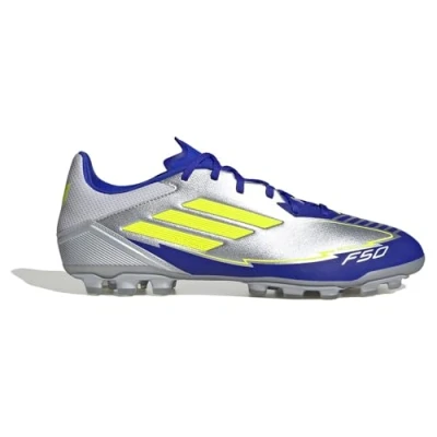 Abbildung von adidas Performance Messi F50 League Fußballschuh Multinocken, Herren, Größe: 42, Silver coloured/neon yellow/blue Schuhe