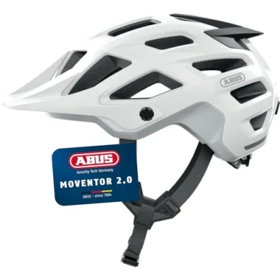 Abbildung von ABUS MTB Helm Moventor 2.0 komfortabler Fahrradhelm fürs Gelände All Mountain für Damen und Herren Weiß Matt, L