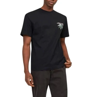 Abbildung von Jack &amp; Jones Jortampa BACK CREW NECK Tshirt print, Herren, Größe: Small, Black