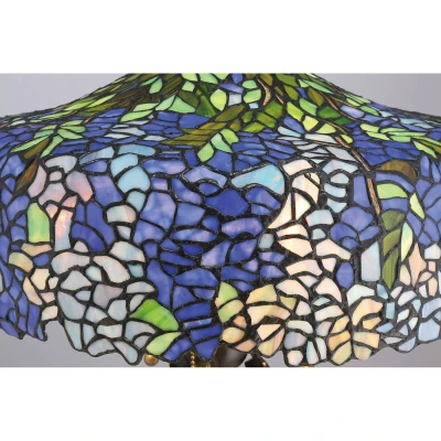 Abbildung von Quoizel QZ COBALT TL Tischleuchte Coba Light 3xE27 H:69 L:47,1 B:47,1 im Tiffany Stil
