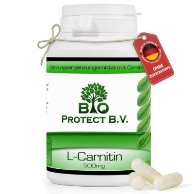 Abbildung von Bio Protect Premium L Carnitin 500mg 120 Kapseln Hochdosiert Ohne Zusatzstoffe Laborgeprüft Vegan