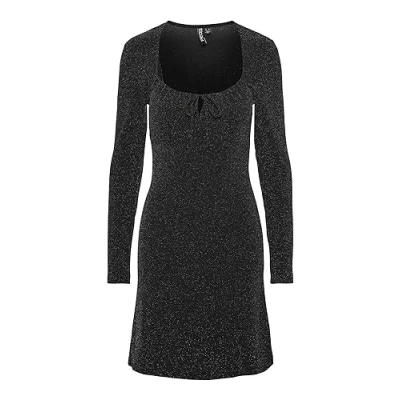 Abbildung von Pieces Pclina TIE Dress Jerseykleid, Damen, Größe: Small, Black