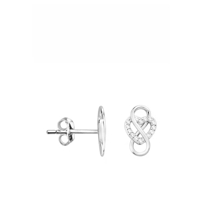 Abbildung von SOFIA MILANI Damen Ohrringe 925 Silber mit Zirkonia Steinen Herz Unendlichkeit Ohrstecker 20909