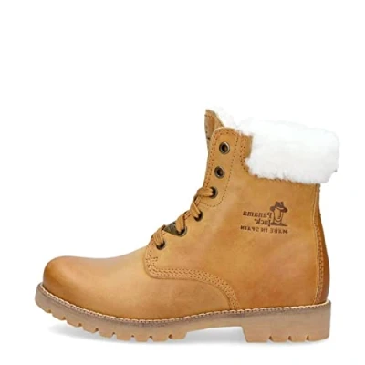 Abbildung von Panama Jack 03 Igloo Damen Warm gefüttert Biker Boots Kurzschaft Stiefel &amp; Stiefeletten, Gelb (Vintage), 40 EU
