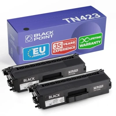 Abbildung von BLACK POINT Premium Toner 2 St. Kompatibel zu TN 423BK TN423 TN423BK 421BK TN421 TN421BK Schwarz für Brother MFC L8690CDW L8900CDW DCP L8410CDW HL L8260CDW L8360CDW L8410CD