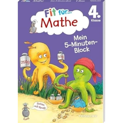 Abbildung von Fit für Mathe 4. Klasse. Mein 5 Minuten Block: Zahlen bis 1 Million, Grundrechenarten, Sachaufgaben, Geometrie (Fit die Schule Block)