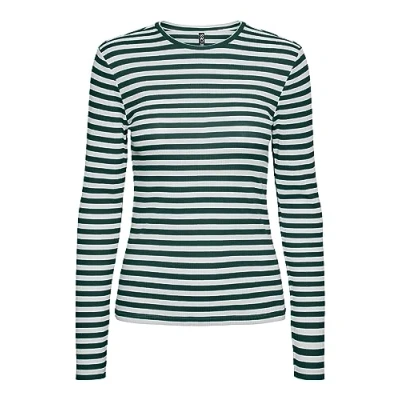 Abbildung von Pieces Pcruka Langarmshirt, Damen, Größe: Medium, Trekking green/cloud dancer