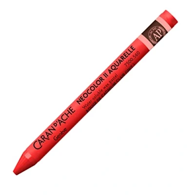 Abbildung von Caran d&#039;Ache NEOCOLOR II 560 HELL/CADMIUM RED (7500.560) / Pastelle 10 Stück (1er Pack)/ aus Wasservermalbarem Wachs/Für Papier Karton Glas Holz Leder Stoff Stein
