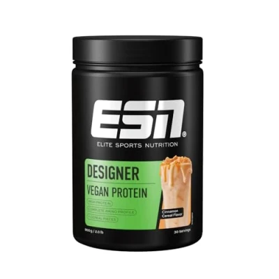 Abbildung von ESN Vegan Designer Proteinpulver mit Soja, Cinnamon Cereal, 900 g, cremige Konsistenz, geprüfte Qualität made in Germany